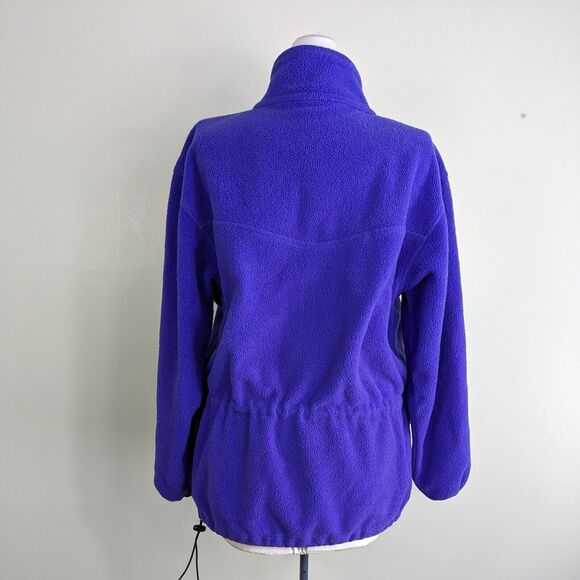 Vintage Fleece 1/2 Zip Jacket Purple Teal 90s Pullover Gorpcore Ski Pocket Usa L - Picture 2 of 10